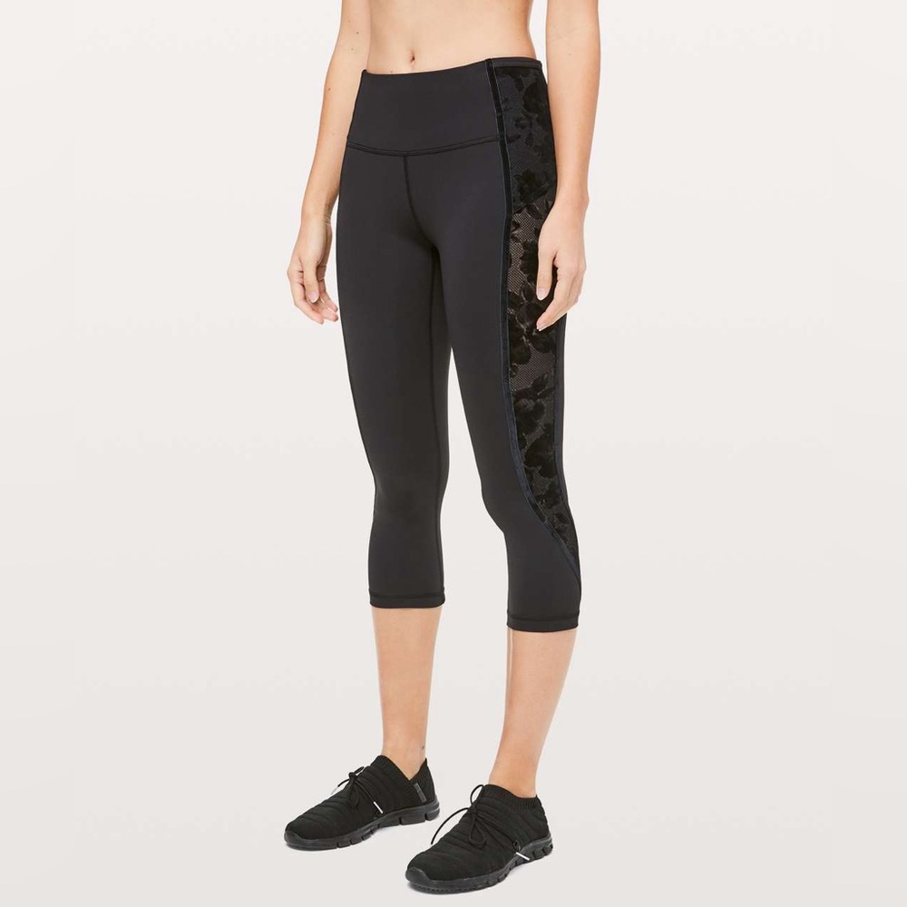 lululemon athletica Black Floral Leggings